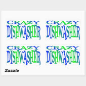 Crazy Dishwasher Rechteckiger Aufkleber (Blatt)