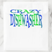 Crazy Dishwasher Rechteckiger Aufkleber (Tasche)