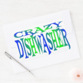 Crazy Dishwasher Rechteckiger Aufkleber (Umschlag)