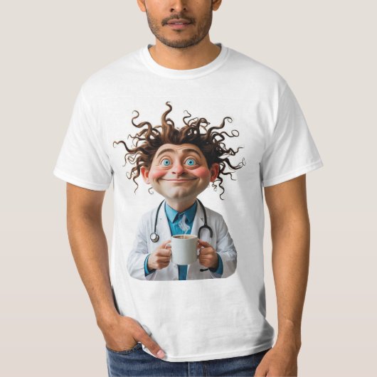 Crazy Doctor Coffee Lover T-Shirt (Vorderseite)