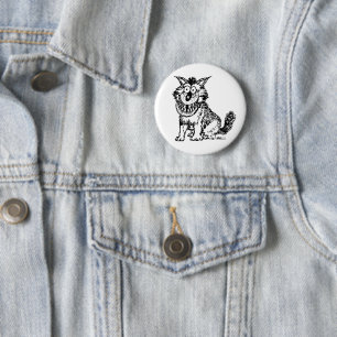 Crazy Dog Button