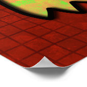 Crazy dog face mit bunten, abstrakten Mustern Poster (Ecke)