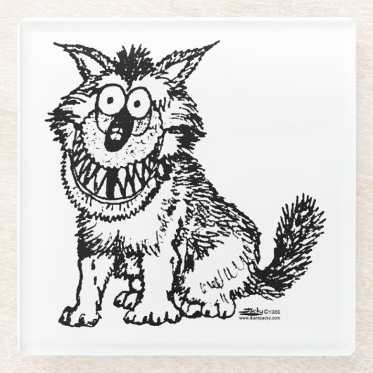 Crazy Dog Glasuntersetzer (Vorderseite)