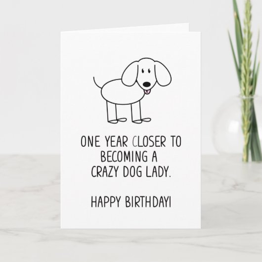 Crazy Dog Lady Funny Birthday Card Karte (Vorderseite)
