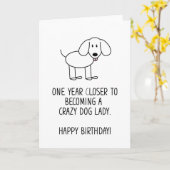 Crazy Dog Lady Funny Birthday Card Karte (Gelbe Blume)