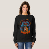 Crazy Dog Lady Lieben Pitbull Dog Kostüm Halloween Sweatshirt (Vorne ganz)