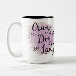 Crazy Dog Lady (Lila) Zweifarbige Tasse