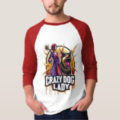 Crazy Dog Lady mit ihrem Hund aus der Feenschau T-Shirt (Vorderseite)