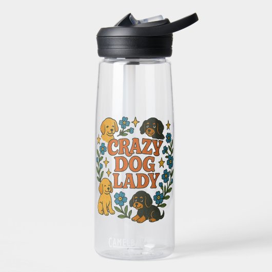 Crazy Dog Lady Trinkflasche (Links)