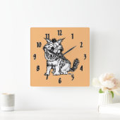Crazy Dog Quadratische Wanduhr (Zuhause)