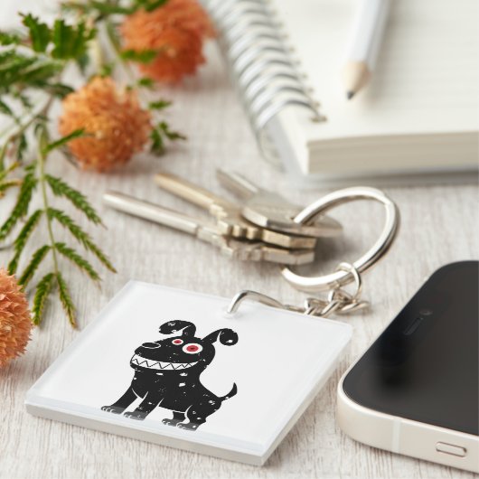 Crazy dog schlüsselanhänger (Vorderseite rechts)