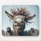 Crazy Donkey auf einem Zaun Mousepad (Vorne)