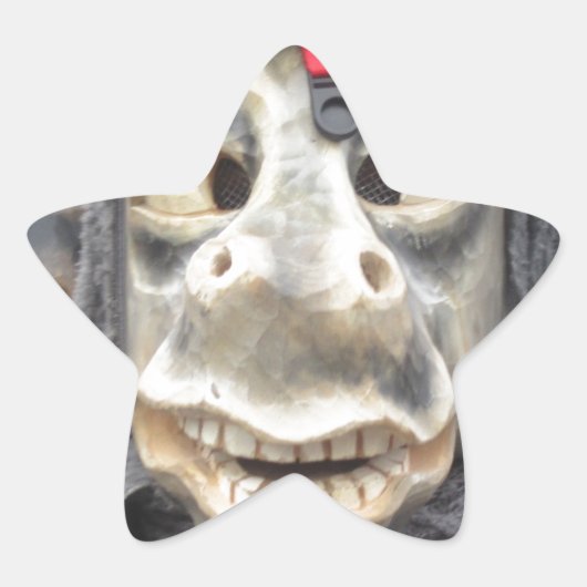 Crazy Donkey Mask Stern-Aufkleber (Vorderseite)