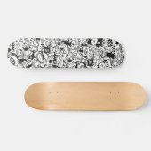 Crazy Doodles, die sich in einem nahtlosen Muster- Skateboard (Horizontal)