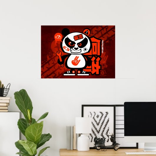 Crazy Drift Patrol - Aggressive Panda (rot) Poster (Heimbüro)