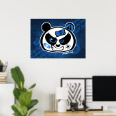 Crazy Drift Patrol - Drift Panda Head (blau) Poster (Heimbüro)