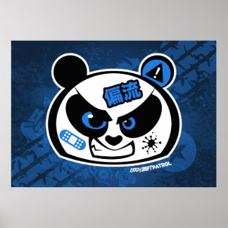 Crazy Drift Patrol - Drift Panda Head (blau) Poster