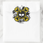 Crazy Drift Patrol - Drift Skull (gelb) Runder Aufkleber (Tasche)