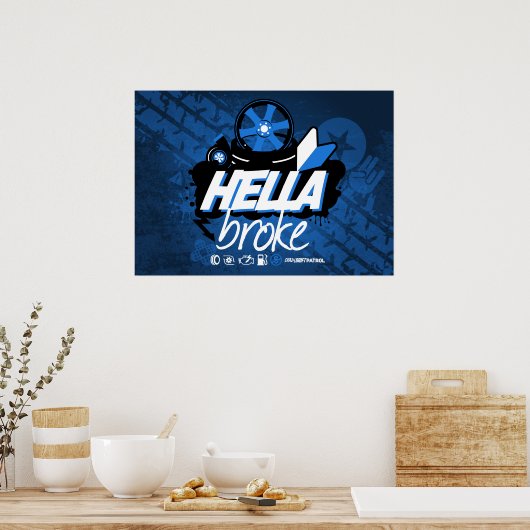Crazy Drift Patrol - Hella Broke (blau) Poster (Küche)