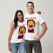 Crazy Driver Cartoon T-Shirt (Unisex)