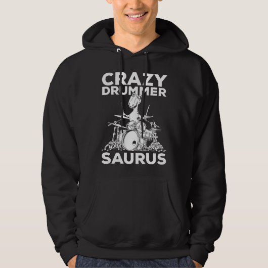 Crazy Drummer Saurus Drum Player Dinosaur Drum Tyr Hoodie (Vorderseite)