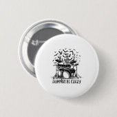 Crazy Drummer Skeleton Design Button (Vorne & Hinten)