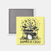 Crazy Drummer Skeleton Design Magnet (Vorderseite/Rückseite)