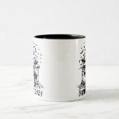 Crazy Drummer Skelettdesign Zweifarbige Tasse (Mittel)