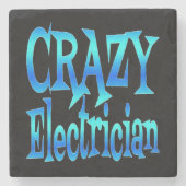 Crazy Electrician Steinuntersetzer (Vorderseite)