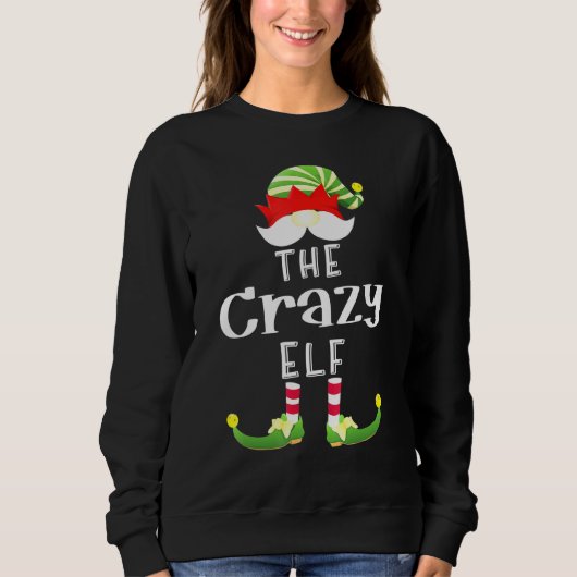 Crazy Elf Group Christmas Pajama Party Sweatshirt (Vorderseite)