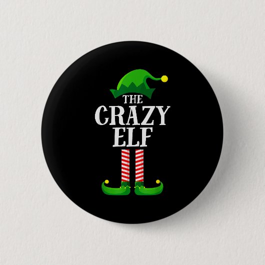 Crazy Elf Matching Family Group Christmas Party Py Button (Vorderseite)