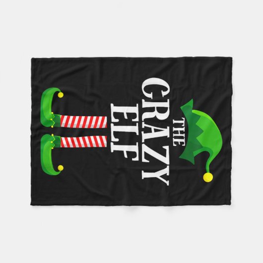Crazy Elf Matching Family Group Christmas Party Py Fleecedecke (Vorderseite (Horizontal))