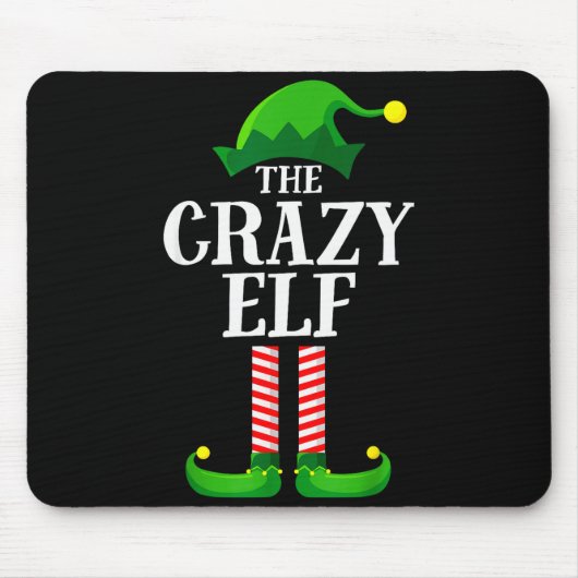 Crazy Elf Matching Family Group Christmas Party Py Mousepad (Vorne)