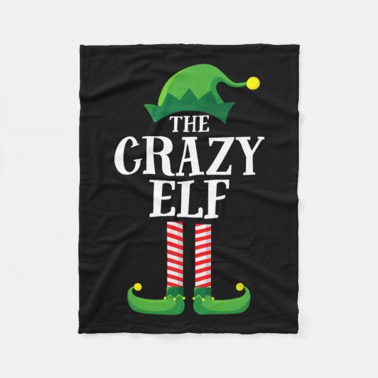 Crazy Elf Matching Family Group Weihnachts-Party Fleecedecke (Vorderseite)