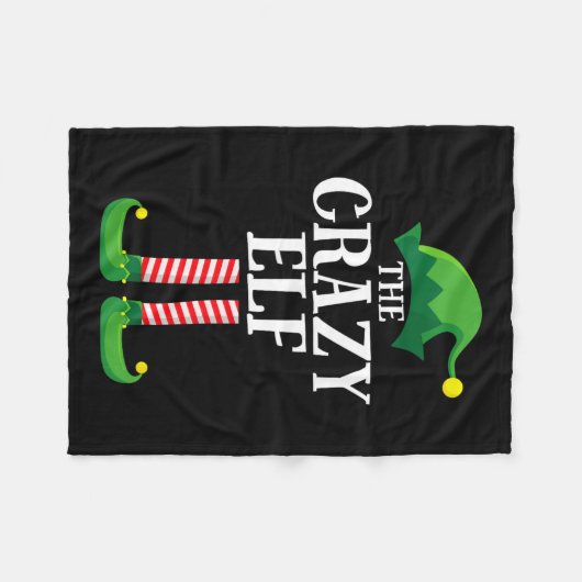 Crazy Elf Matching Family Group Weihnachts-Party Fleecedecke (Vorderseite (Horizontal))
