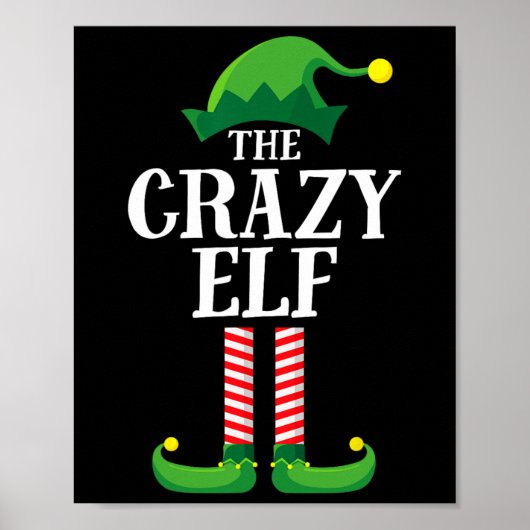 Crazy Elf Matching Family Group Weihnachts-Party Poster (Vorne)