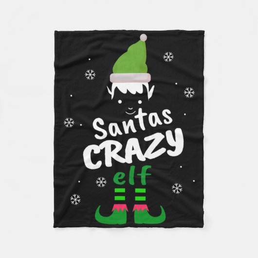 Crazy Elf Santas Elf Funny Christmas Elf Matching Fleecedecke (Vorderseite)