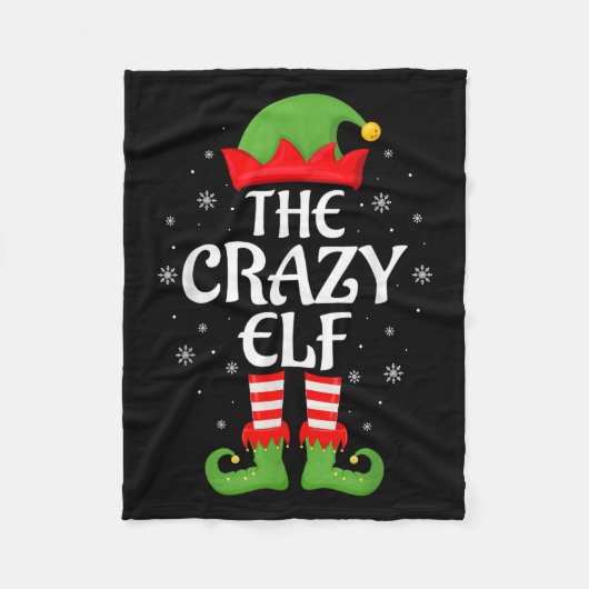 Crazy Elf Xmas Familie Matching Elf Squad Weihnach Fleecedecke (Vorderseite)