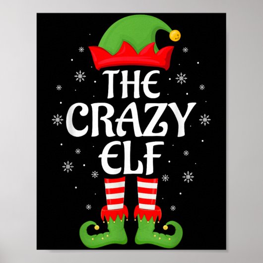 Crazy Elf Xmas Familie Matching Elf Squad Weihnach Poster (Vorne)