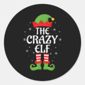 Crazy Elf Xmas Familie Matching Elf Squad Weihnach Runder Aufkleber (Vorderseite)