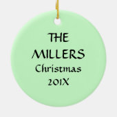 Crazy elternfamilie mit Cartoon für zwei Kinder Keramik Ornament (Hinten)