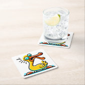 Crazy Ente Rechteckiger Pappuntersetzer (Vor Ort)