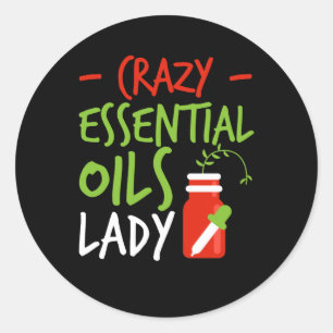 Crazy Essential Oils Lady Essential Oils Lady Runder Aufkleber