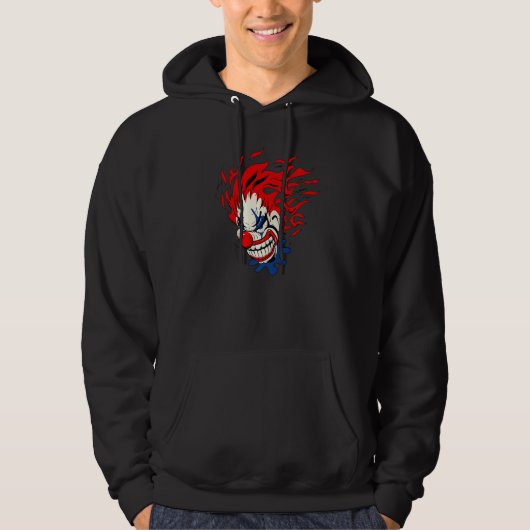 Crazy Evil Clown Halloween Hoodie (Vorderseite)