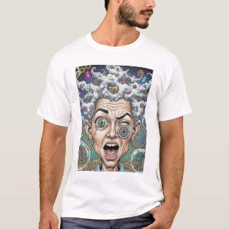 Crazy Expression Karikatur T - Shirt - Einzigartig