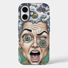 Crazy Expression Karikatur Telefon Case-Unique Art iPhone 16 Hülle