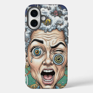 Crazy Expression Karikatur Telefon Case-Unique Art iPhone 16 Hülle