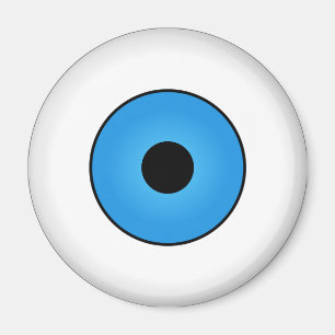 Crazy Eyeballs Halloween Kühlschrankmagnet Blue
