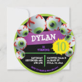 CRAZY EYEBALLS Halloween Party Einladung (Vorderseite)