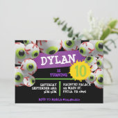 CRAZY EYEBALLS Halloween Party Einladung (Stehend Vorderseite)